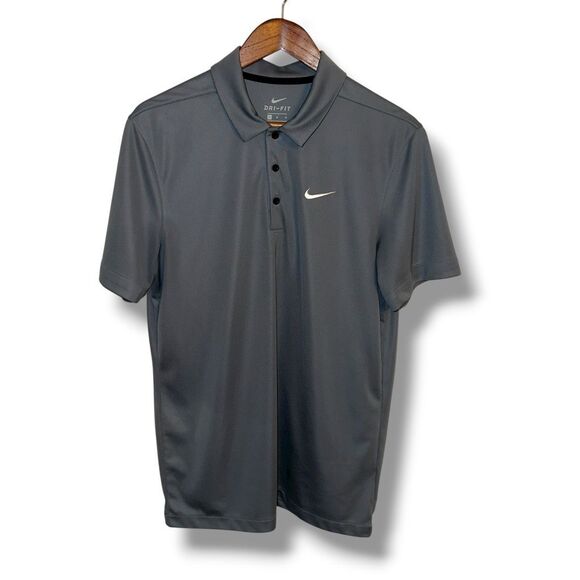 Nike Golf Charcoal Gray Dri Fit Performance Polo Shirt Men’s Size M - Picture 1 of 5